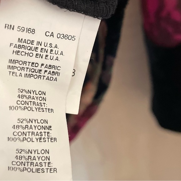 Karen Kane Black Velvet Burnout Bell Sleeve Floral Top Women’s M - Picture 9 of 13